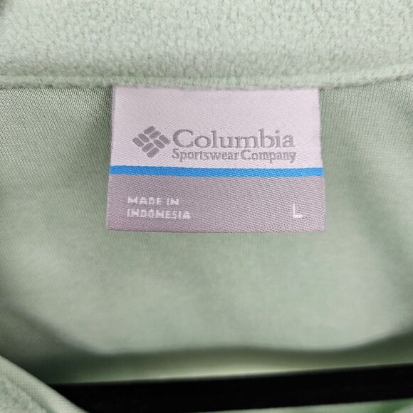 Columbia Quarter Zip Fleece Pullover Sweatshirt Size Lg Mint/Sage Green Two Tone - Picture 4 of 7
